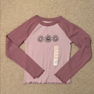 SO Kids Long Sleeve Top - Pink with Floral Design